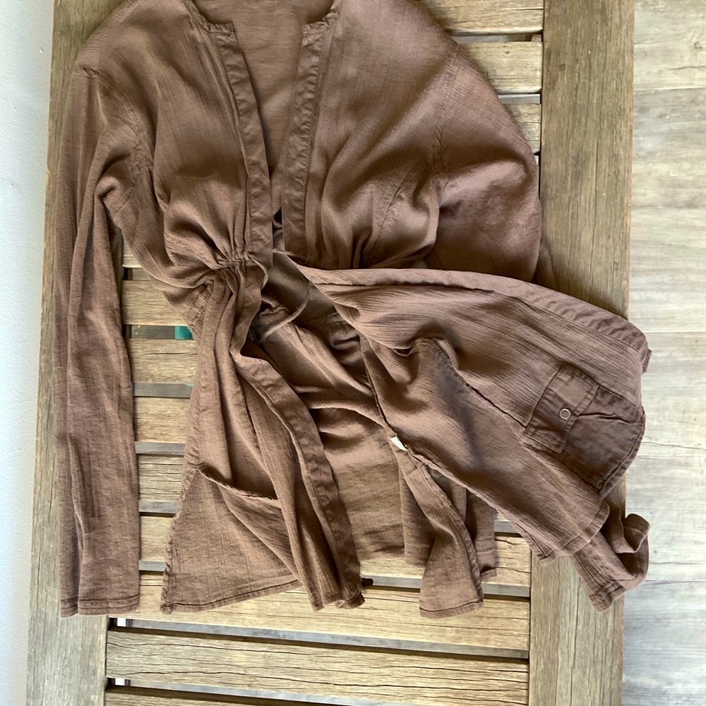 ATHLETA Brown Cinch Tie Tunic